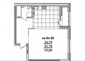 Продаю квартиру студию, 53.1 м2, Новосибирск, Садовая улица, 17