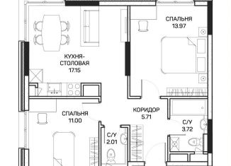 Продаю 2-комнатную квартиру, 54.5 м2, Москва, улица Корнейчука, 27, район Бибирево