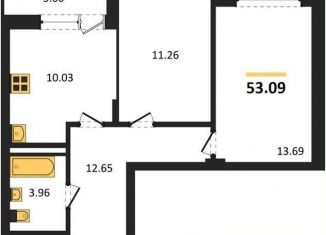 Продаю 2-ком. квартиру, 53.1 м2, Воронеж, Покровская улица, 19