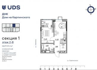 Продаю двухкомнатную квартиру, 40.5 м2, Пермский край, Луньевская улица