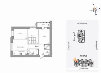 Продажа трехкомнатной квартиры, 78 м2, Барнаул, Индустриальный район, Взлётная улица, 2Г