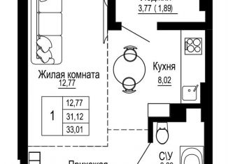 Продажа однокомнатной квартиры, 33 м2, Ростов-на-Дону, Привокзальная площадь, 3Б