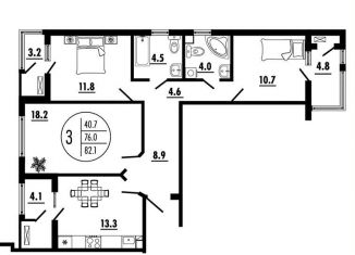 Продажа 3-комнатной квартиры, 82.1 м2, Ростовская область