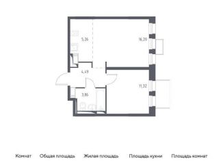 Продается 1-комнатная квартира, 41.1 м2, Московская область, жилой комплекс Горки Парк, к3.2