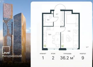 Продажа однокомнатной квартиры, 36.2 м2, Москва, район Очаково-Матвеевское