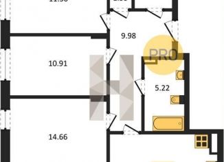 Продается 3-комнатная квартира, 73.4 м2, Воронеж, улица Фёдора Тютчева, 105