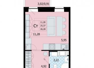 Продажа квартиры студии, 26.3 м2, Бугры