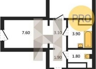 Продаю однокомнатную квартиру, 49.2 м2, Воронеж, улица Шишкова, 140Б/16