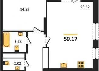 Продается 1-ком. квартира, 59.2 м2, Воронежская область