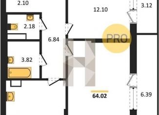 Продажа 2-ком. квартиры, 64 м2, Воронеж, Московский проспект, 132