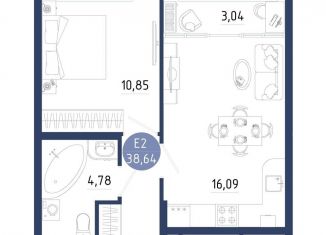 Продажа 1-комнатной квартиры, 38.6 м2, Рязанская область