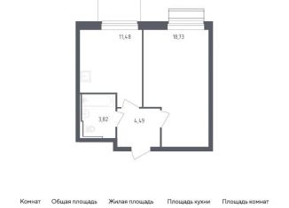 Продаю однокомнатную квартиру, 38.5 м2, Московская область, микрорайон Город-событие, 54