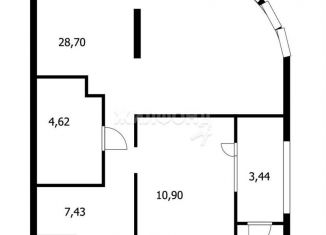 Продается 2-ком. квартира, 53.1 м2, Новосибирск, метро Площадь Гарина-Михайловского, Прибрежная улица, 6