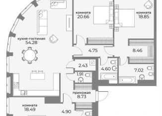 Продам 4-ком. квартиру, 163.2 м2, Москва