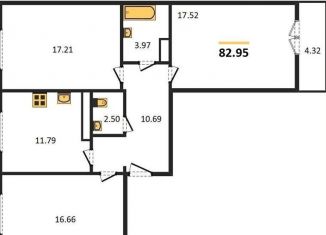 Продаю 3-комнатную квартиру, 83 м2, Воронеж, Железнодорожный район, улица Артамонова, 34Ж