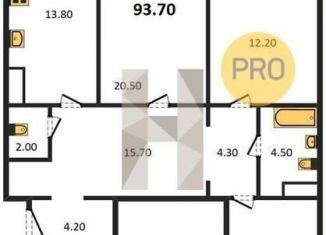 Продаю 3-ком. квартиру, 93.7 м2, Воронеж, Железнодорожный район, улица Артамонова, 34Ж