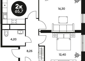 Продам 2-комнатную квартиру, 65.7 м2, Киров, Красноармейская улица, 2