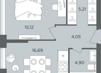 Продается однокомнатная квартира, 46 м2, Москва, Пресненский район