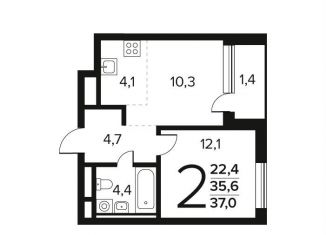 Продается двухкомнатная квартира, 37 м2, поселение Десёновское