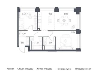 Продажа 2-комнатной квартиры, 60.8 м2, Москва, жилой комплекс Нова, к2, метро Минская