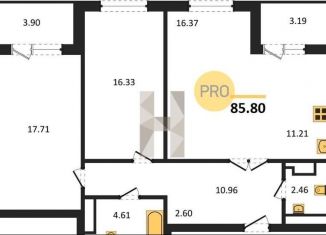 Продается 2-ком. квартира, 85.8 м2, Воронеж, улица Ломоносова, 116/25, Центральный район