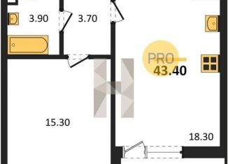 Продается однокомнатная квартира, 43.4 м2, Воронежская область, улица Фёдора Тютчева, 105