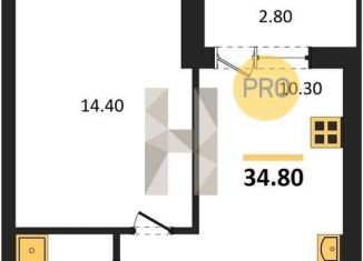 Продаю 1-ком. квартиру, 34.9 м2, Воронеж, Железнодорожный район