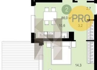 Продажа 2-комнатной квартиры, 86 м2, Новосибирск, Заельцовский район, улица Аэропорт, 88