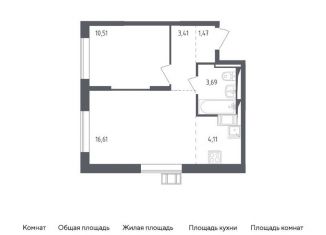 Продаю 1-ком. квартиру, 39.8 м2, Московская область, Пригородное шоссе, 2