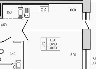 Продам 1-комнатную квартиру, 40.5 м2, городской посёлок Кузьмоловский