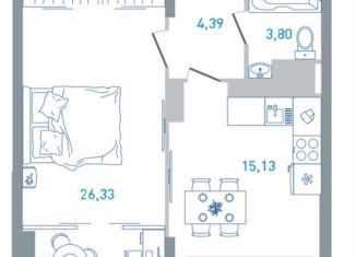 Продается 1-ком. квартира, 52 м2, Ярославль, Силикатное шоссе, 17, ЖК Ярославль Сити