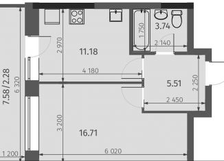 Продается 1-комнатная квартира, 39.4 м2, Татарстан