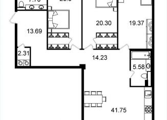 Продам 3-комнатную квартиру, 142 м2, Санкт-Петербург, Петровский проспект, 11к3