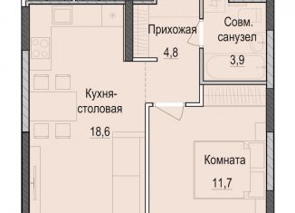 Продам 1-комнатную квартиру, 38.9 м2, Казань, Приволжский район