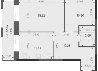 Продаю 2-комнатную квартиру, 58.7 м2, Казань, ЖК Яратам