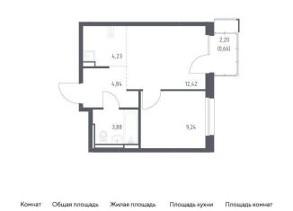 Продается однокомнатная квартира, 35.3 м2, село Ям, жилой комплекс Прибрежный Парк, 10.2