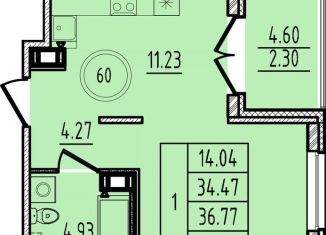 Продаю однокомнатную квартиру, 37 м2, посёлок Шушары