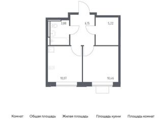 1-ком. квартира на продажу, 35.8 м2, село Ям, жилой комплекс Прибрежный Парк, 10.2, ЖК Прибрежный Парк