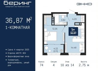 Продаю 1-комнатную квартиру, 36.9 м2, Тюменская область