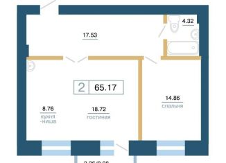 Продаю 1-ком. квартиру, 65.2 м2, Красноярск, Железнодорожный район