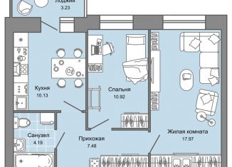 2-ком. квартира на продажу, 52 м2, Ульяновск, ЖК Центрополис, жилой комплекс Центрополис, 5