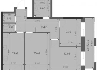 Продажа 3-комнатной квартиры, 73.2 м2, Казань, ЖК Яратам