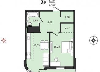 Продажа 2-ком. квартиры, 57.6 м2, Хабаровский край