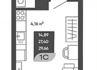 Продаю квартиру студию, 29.7 м2, Новосибирск, метро Золотая Нива, улица Стофато, 26