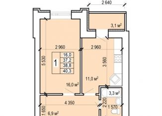 Продается однокомнатная квартира, 40.3 м2, Энгельс, Новобазарная улица