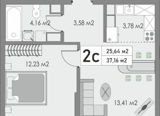 Продам двухкомнатную квартиру, 37.2 м2, Оренбург, жилой комплекс Металлист, 6