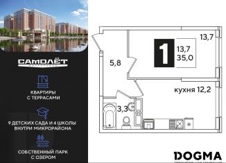 Продам 1-ком. квартиру, 35 м2, Краснодар