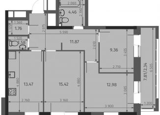 Продам 3-комнатную квартиру, 73.2 м2, Казань, Советский район