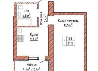 Продам 1-ком. квартиру, 37.5 м2, Самара, улица Александра Солженицына, 6, Куйбышевский район