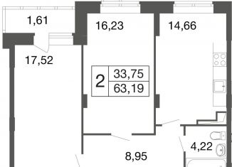 Продаю 2-ком. квартиру, 63.2 м2, Апрелевка, жилой комплекс Времена Года, к12